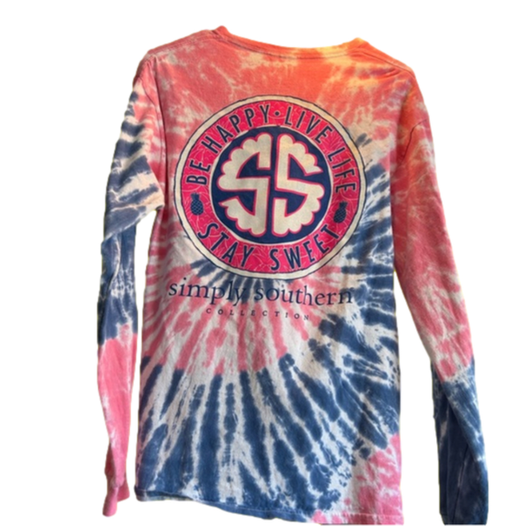 Simply Southern Tops - Simply Southern Size Medium Tie Dye Long Sleeve Preppy Sorority Turtle Vacation